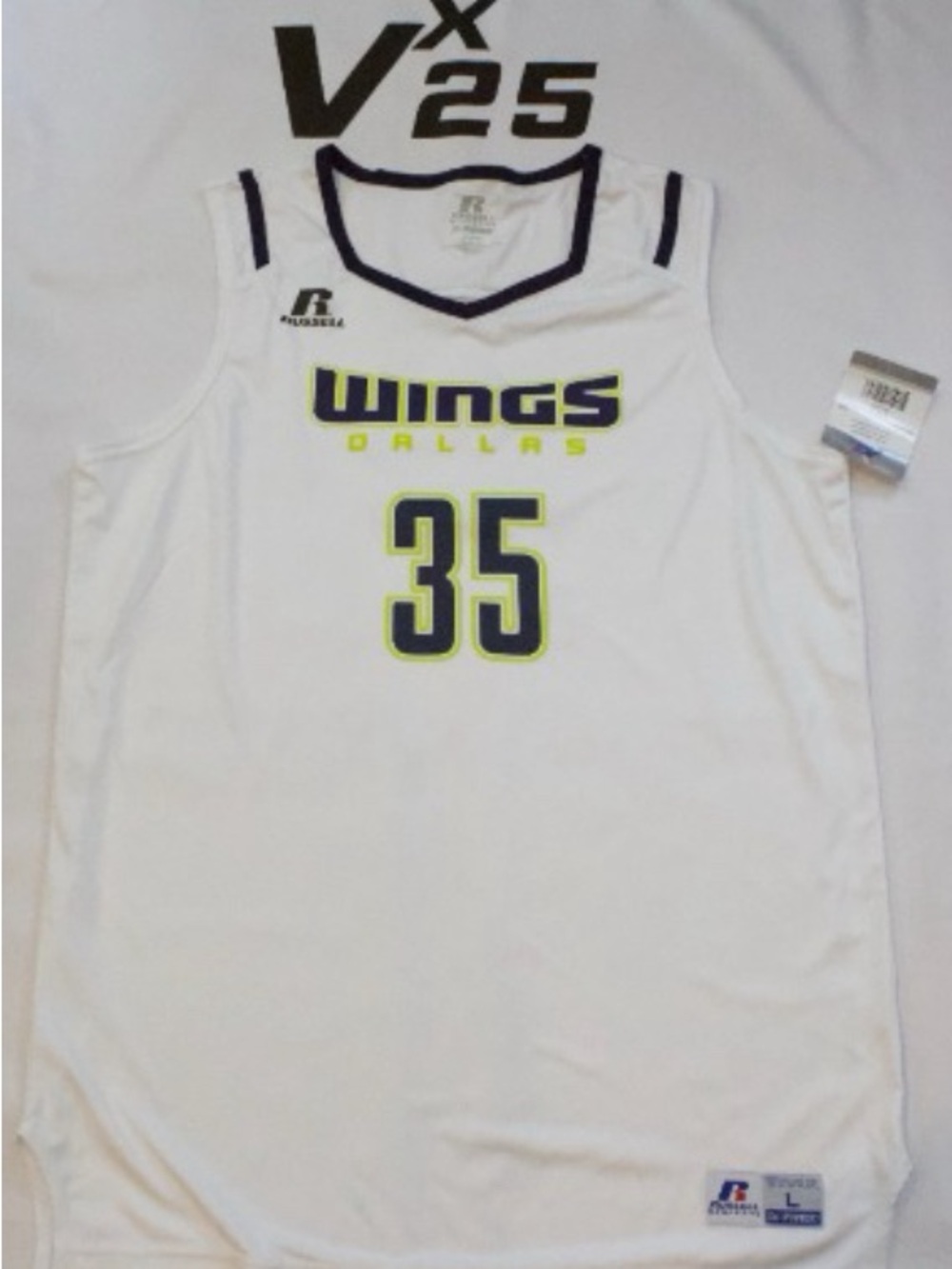 NEW Men's Azzi Fudd Dallas Wings White Jersey Size Large
